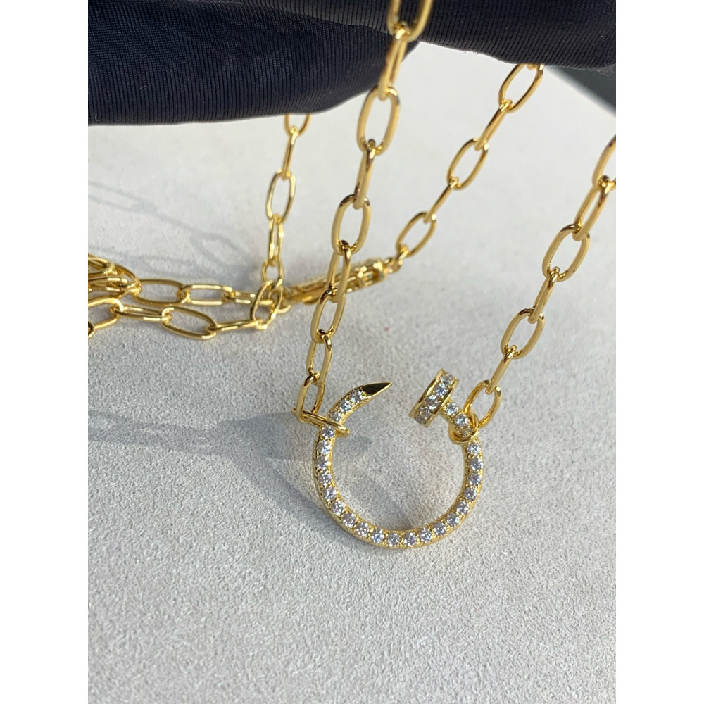 Cartier Necklace, New Nail. Full Diamonds, Gold ,Top Quality