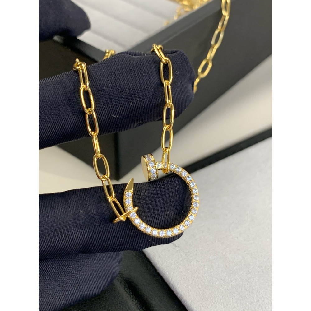 Cartier Necklace, New Nail. Full Diamonds, Gold ,Top Quality