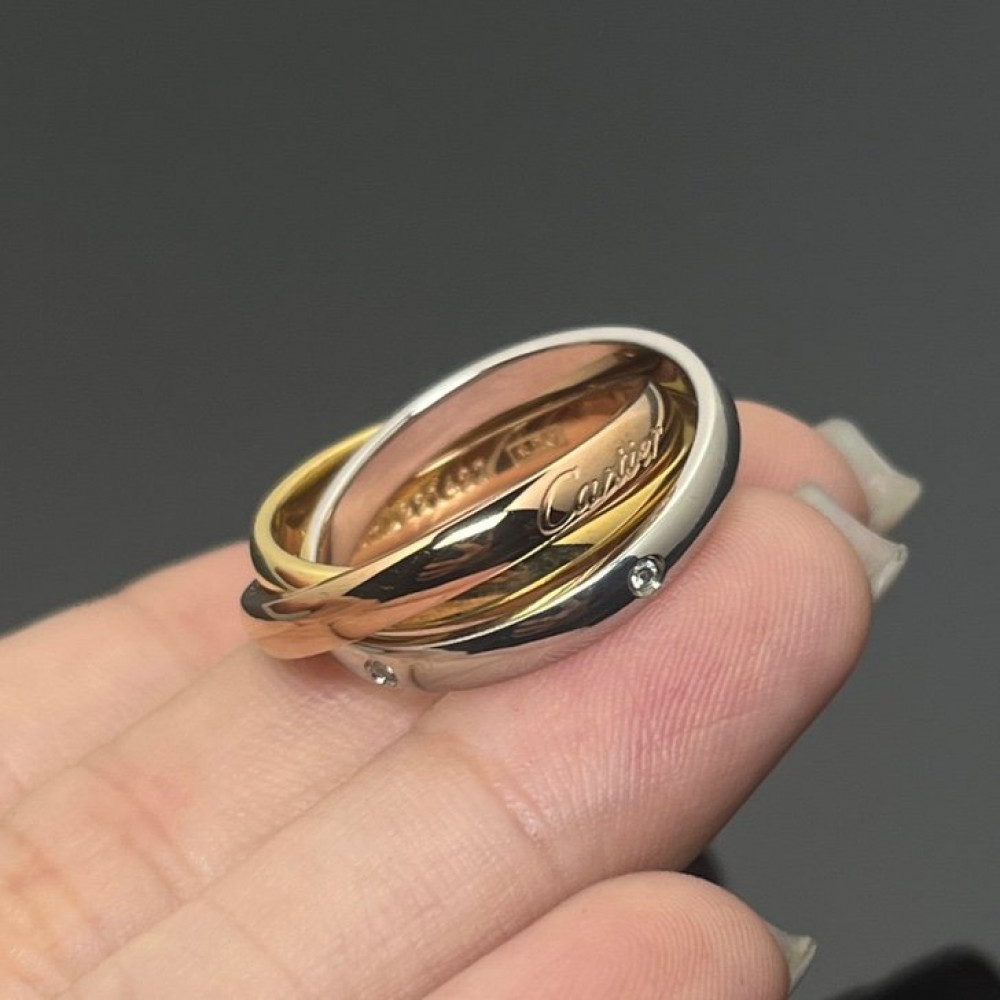 Cartier Ring, 3 Circle With Diamond