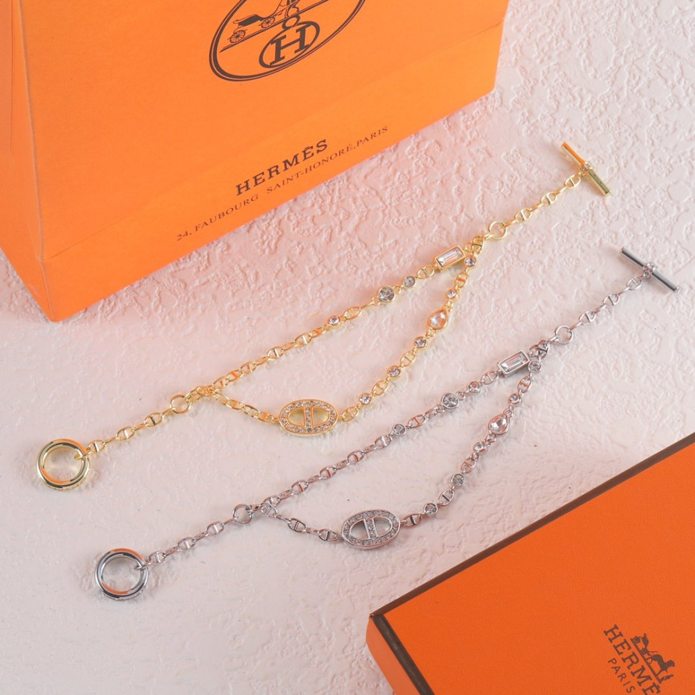 Hermes Bracelet, Pig Nose, With Diamonds Hermes Bracelet, Pig Nose, With Diamonds