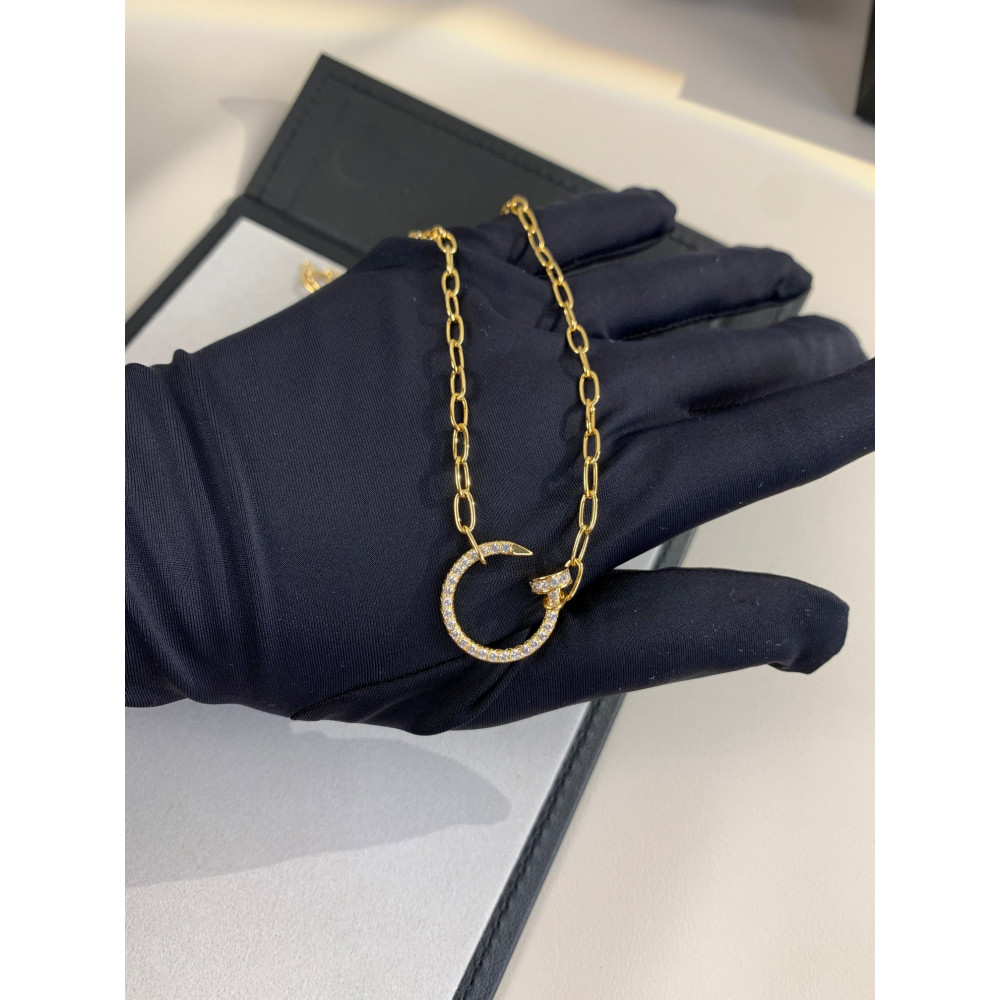 Cartier Necklace, New Nail. Full Diamonds, Gold ,Top Quality