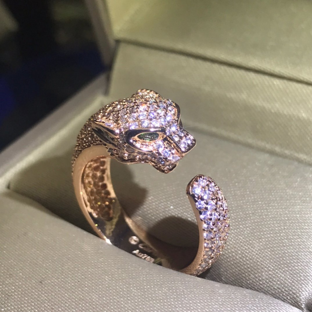 Cartier Ring, Leopard’S Head, Full Diamonds, Regular Size, Top Quality