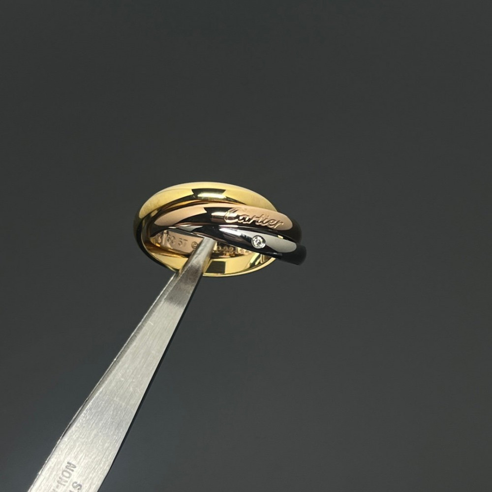 Cartier Ring, 3 Circle With Diamond