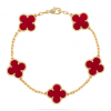 Clover With 5 Flowers-Red Chalcedony
