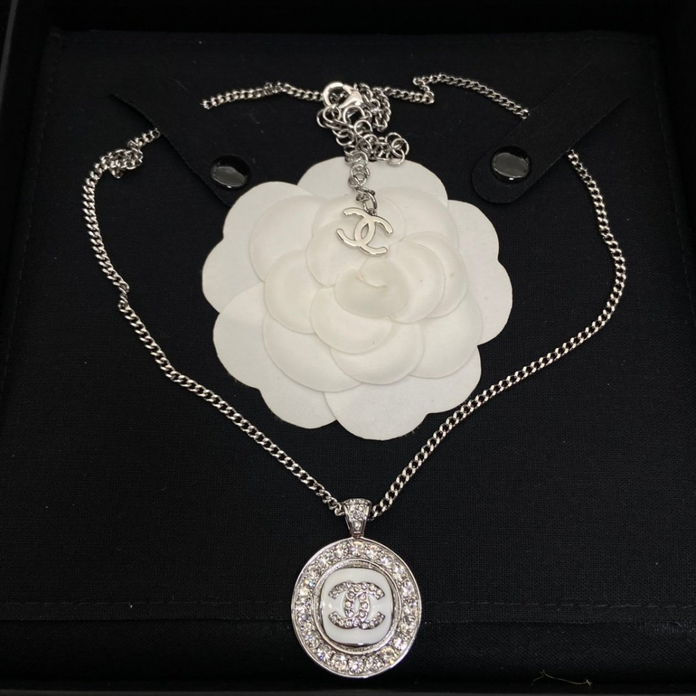 Chanel Necklace, Big Round With Diamonds, Top Quality