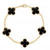Clover With 5 Flowers-Black Chalcedony