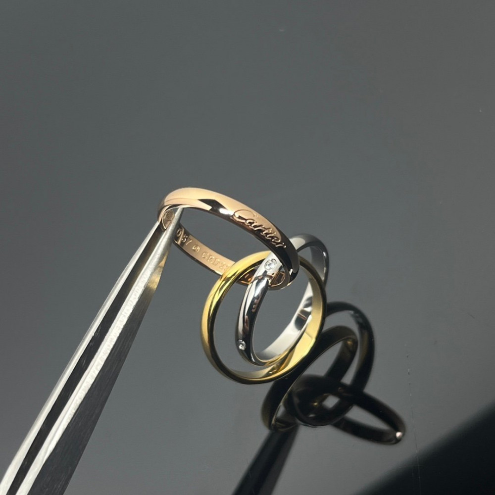 Cartier Ring, 3 Circle With Diamond