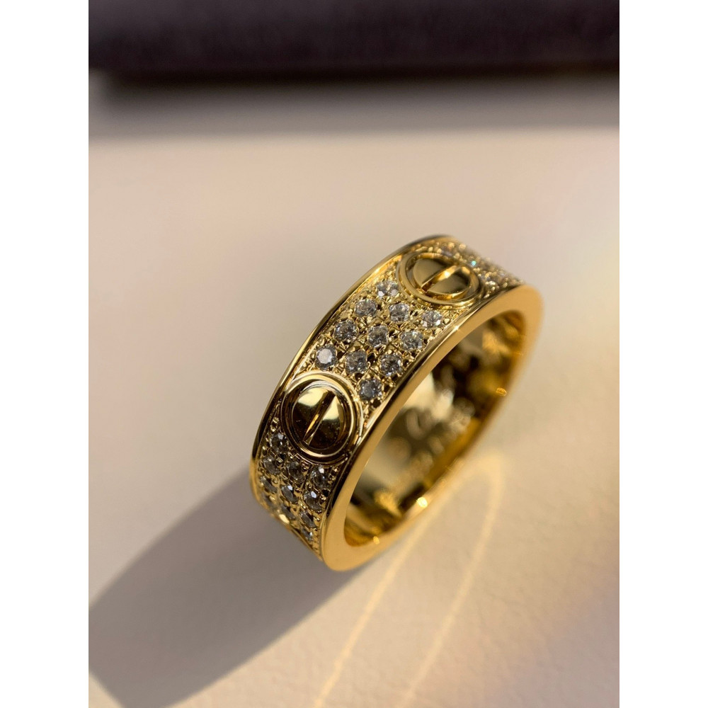 Cartier Love Ring, Wide , Full Diamonds, Size 7