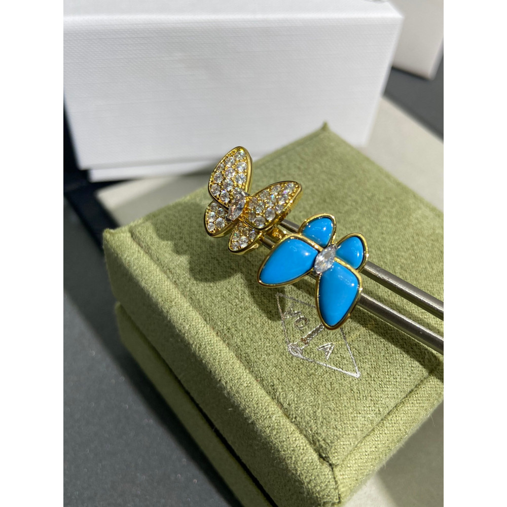 Clover Two Butterfly Rings