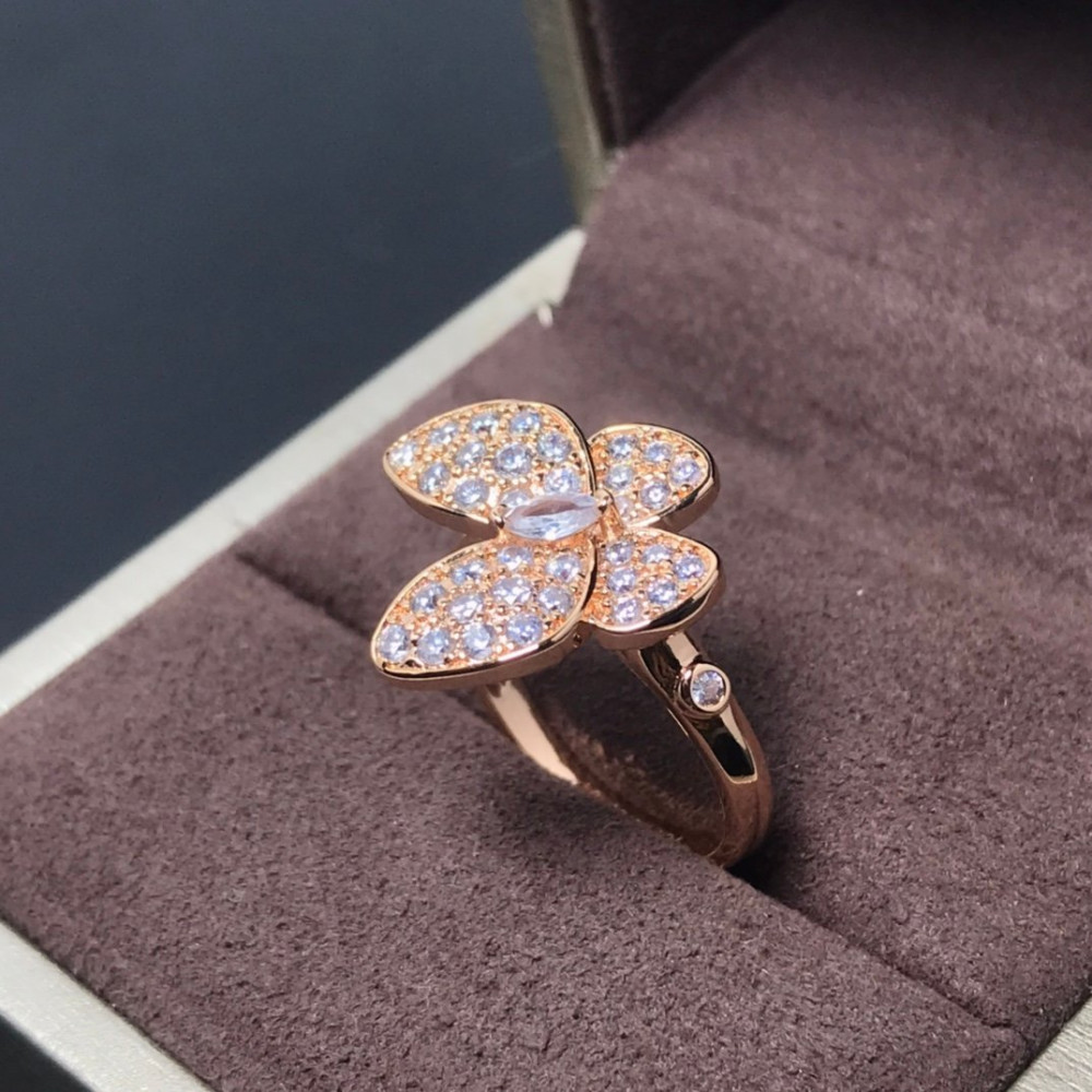 Clover Two Butterfly Rings