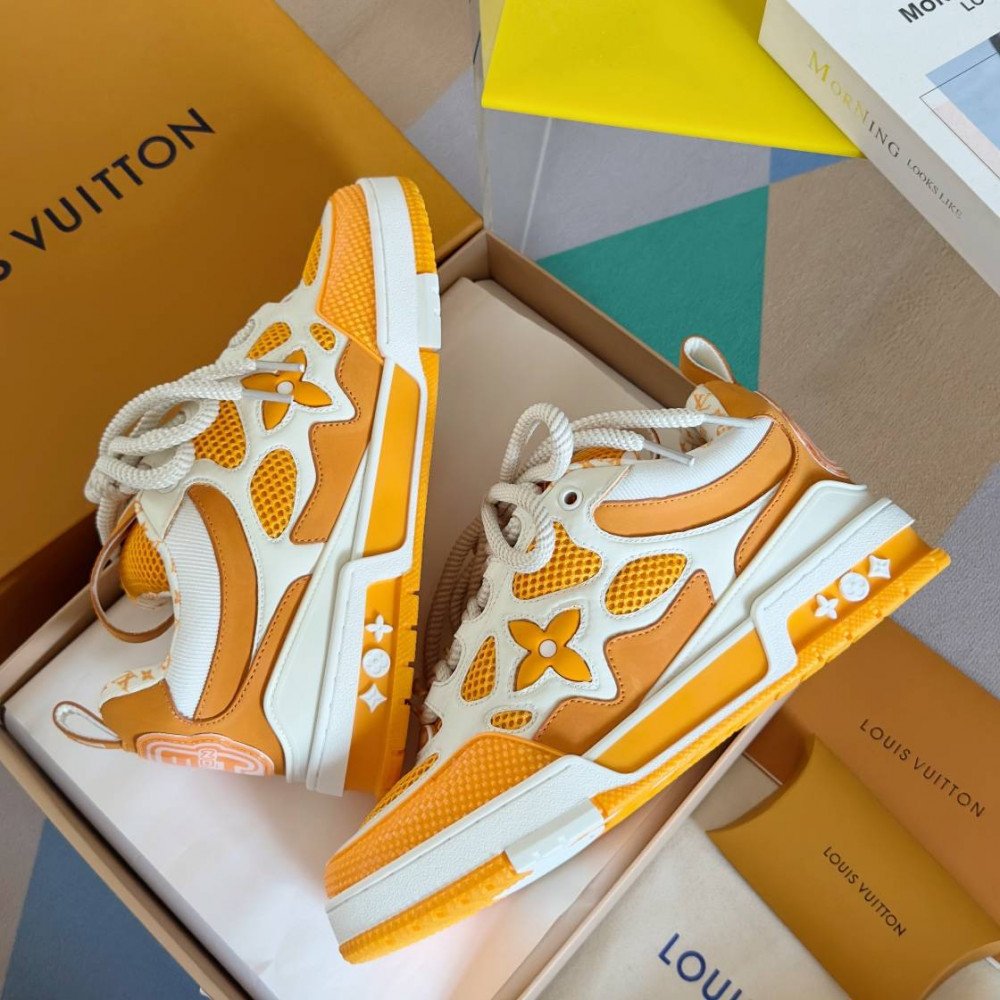 LV Skate Sneaker Orange&White Stars