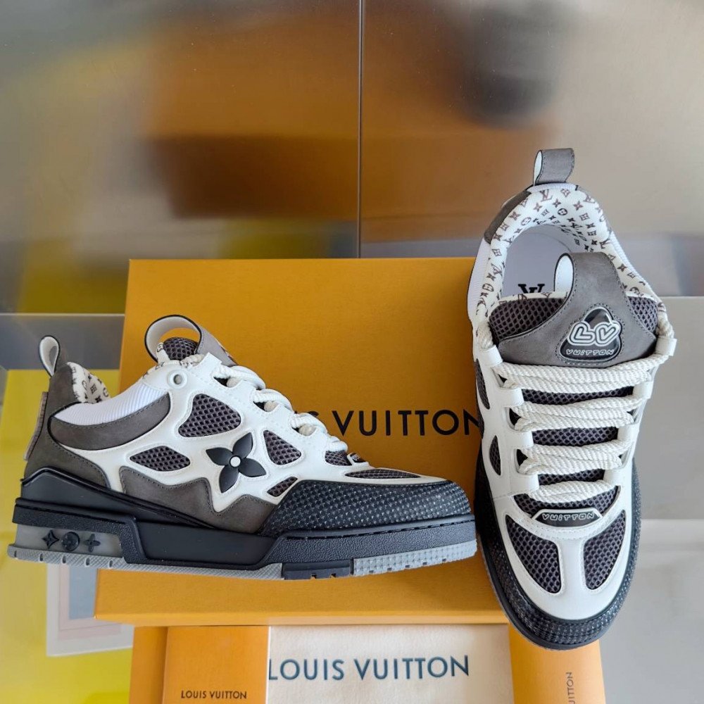 LV Skate Sneaker Gray & Black Stars LV Skate Sneaker Gray & Black Stars