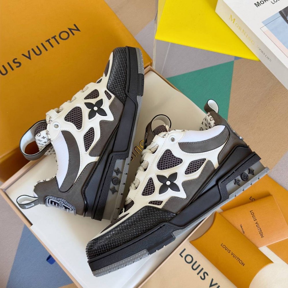 LV Skate Sneaker Gray & Black Stars LV Skate Sneaker Gray & Black Stars