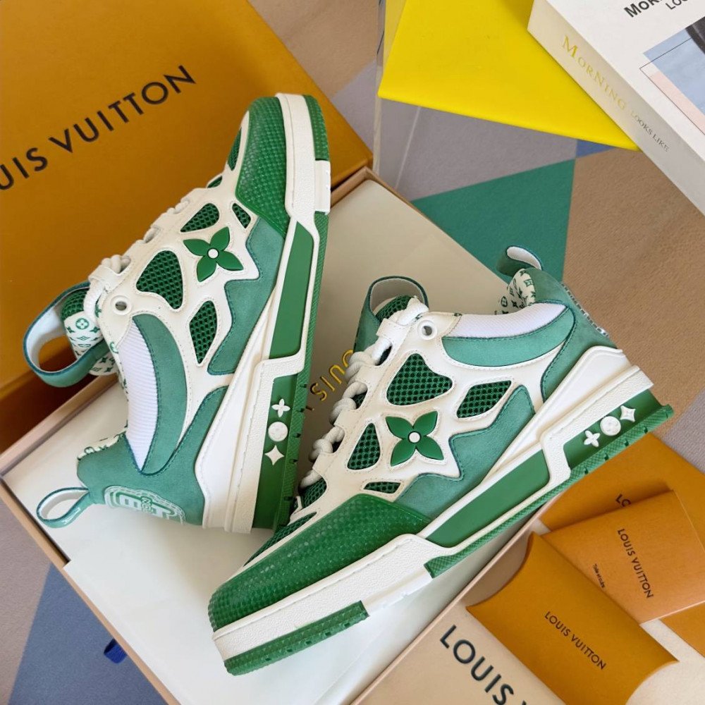 LV Skate Sneaker Green & Green Stars LV Skate Sneaker Green & Green Stars