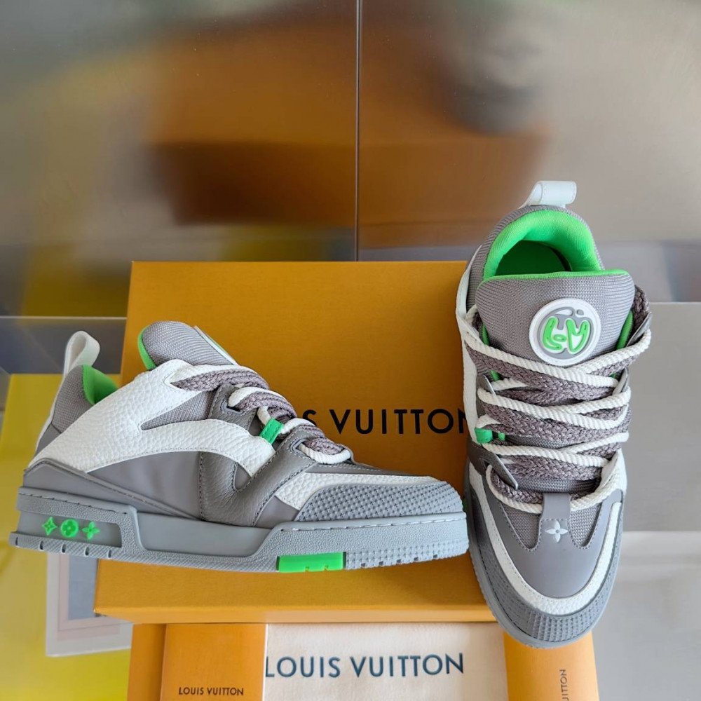 LV Skate Sneaker Green & Gray/White LV Skate Sneaker Green & Gray/White