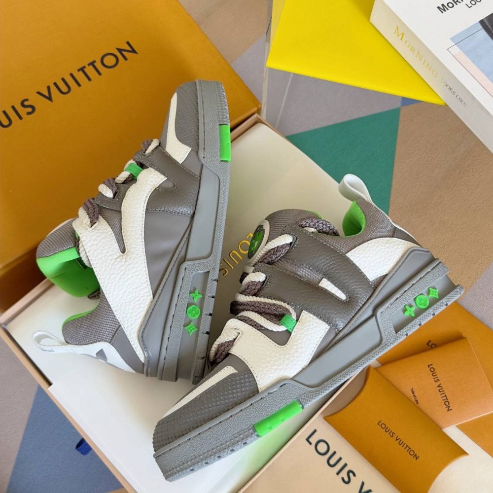LV Skate Sneaker Green & Gray/White LV Skate Sneaker Green & Gray/White