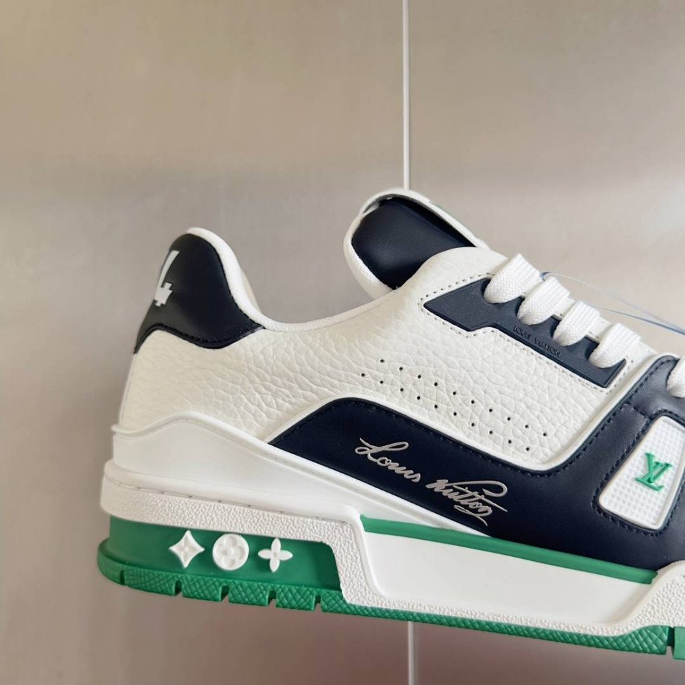 LV Trainer Sneaker Black/White and Green-034