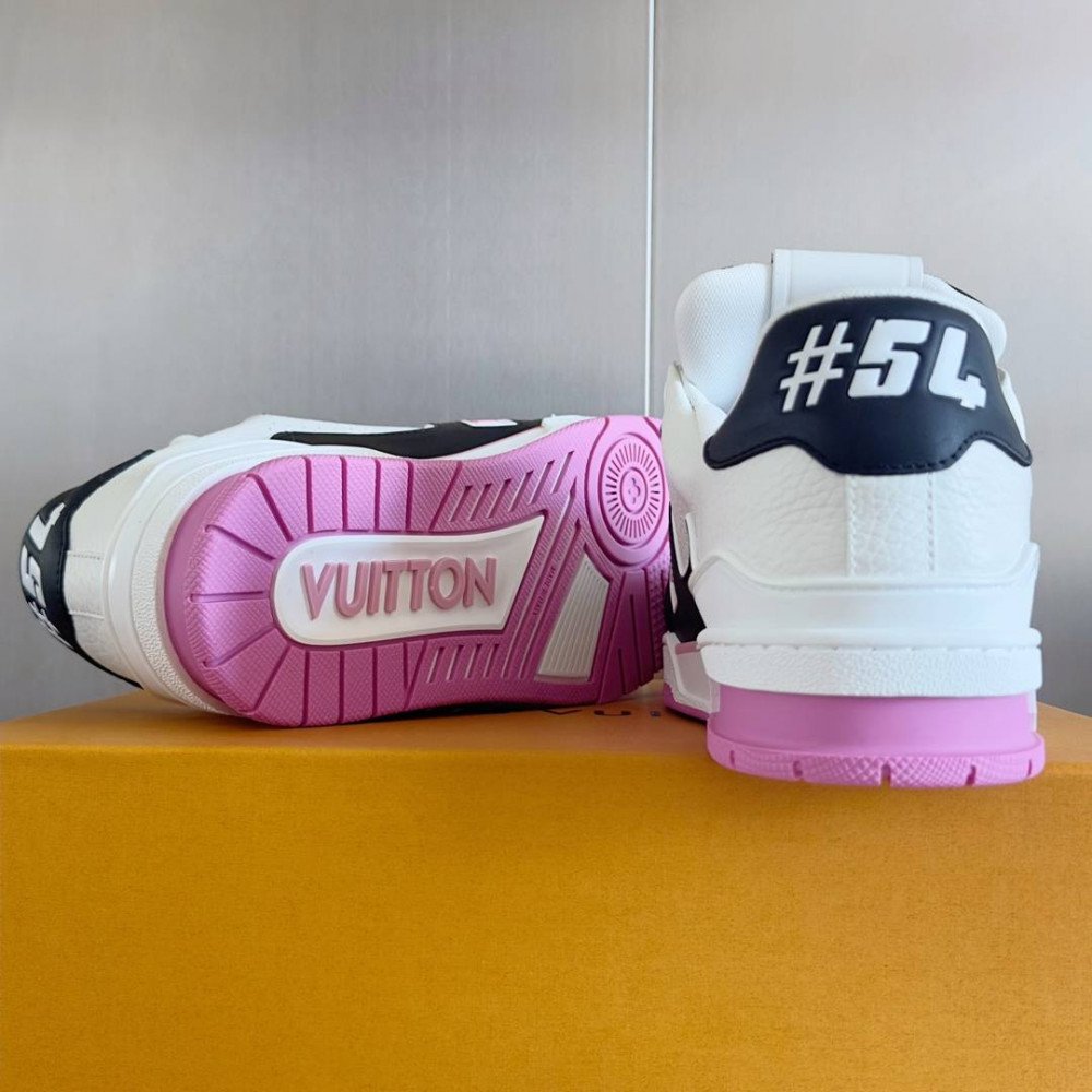 LV Trainer Sneaker Black/White and Pink-033