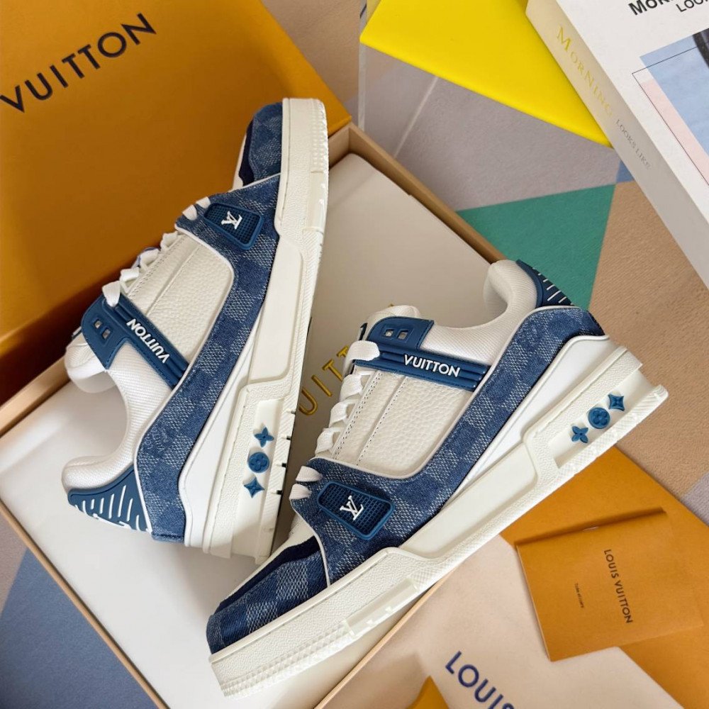 LV Trainer Sneaker Blue Jeans-050