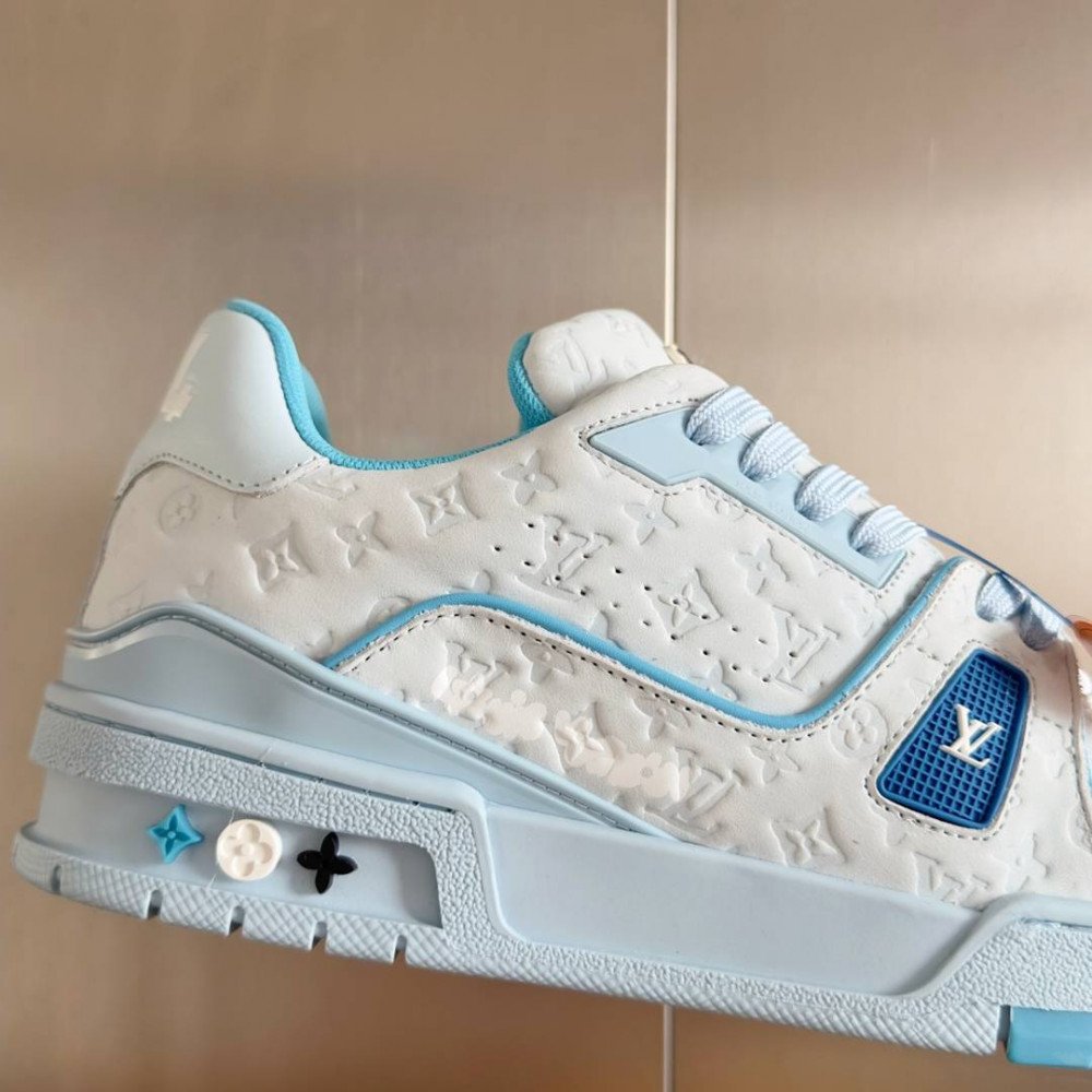 LV Trainer Sneaker Blue and White-054