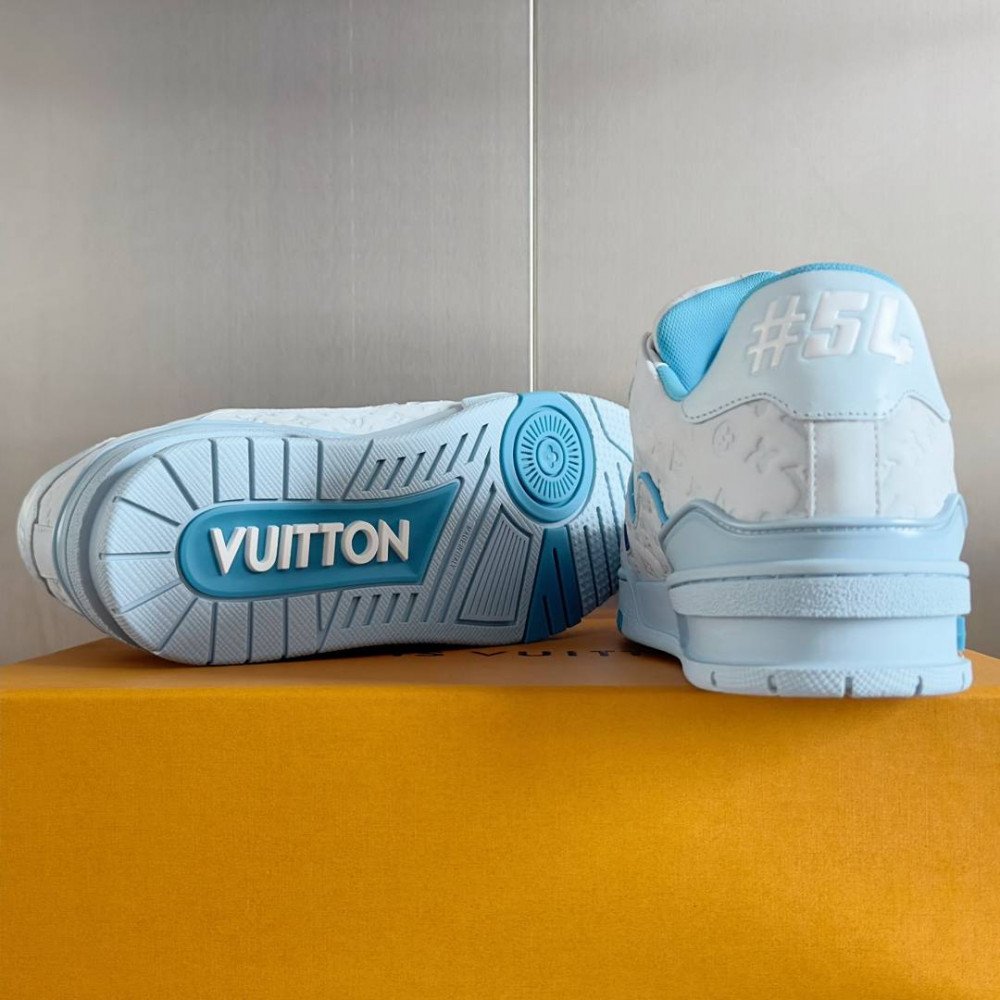 LV Trainer Sneaker Blue and White-054
