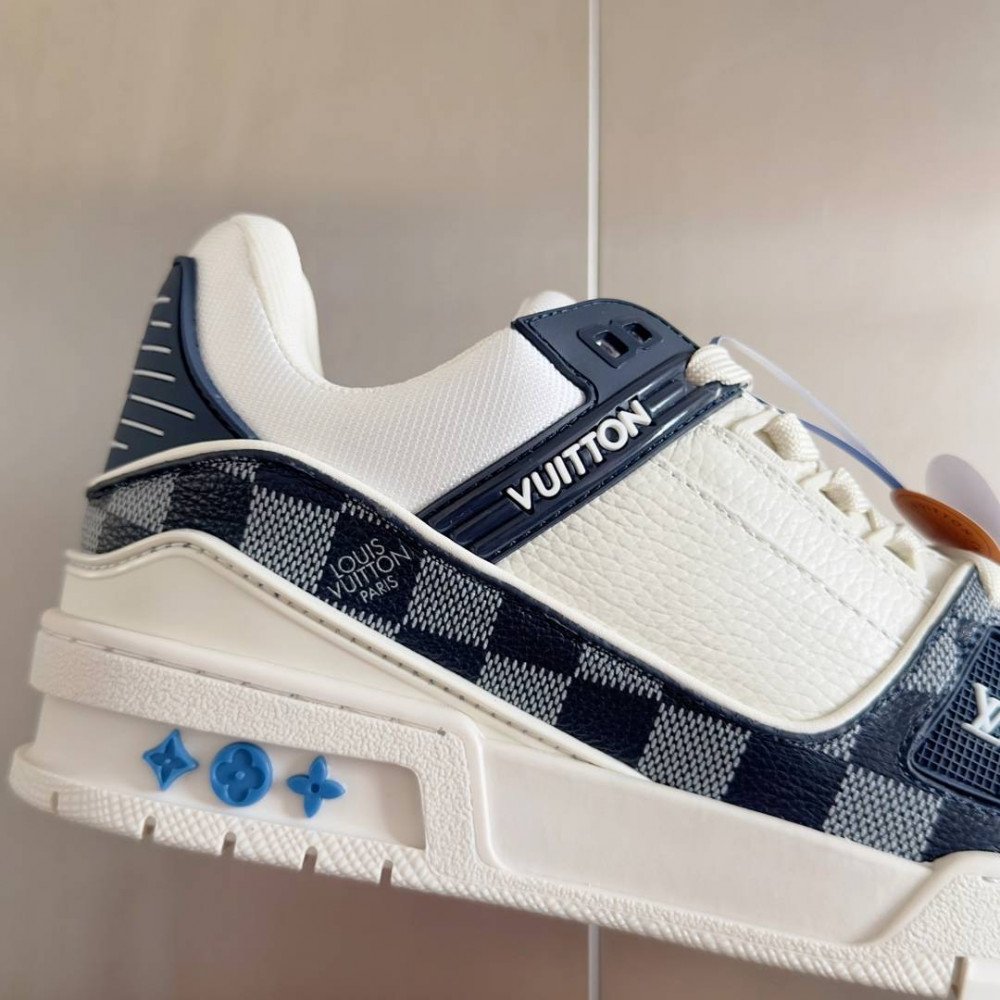 LV Trainer Sneaker Dark Blue and White-056