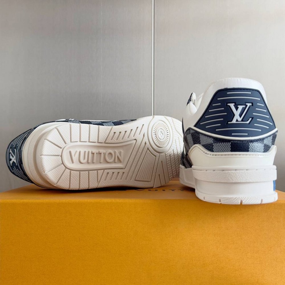 LV Trainer Sneaker Dark Blue and White-056