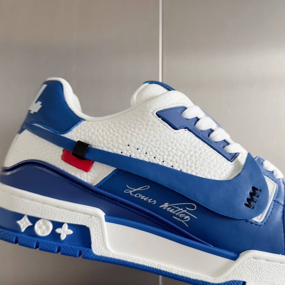 LV Trainer Sneaker Blue and White-060