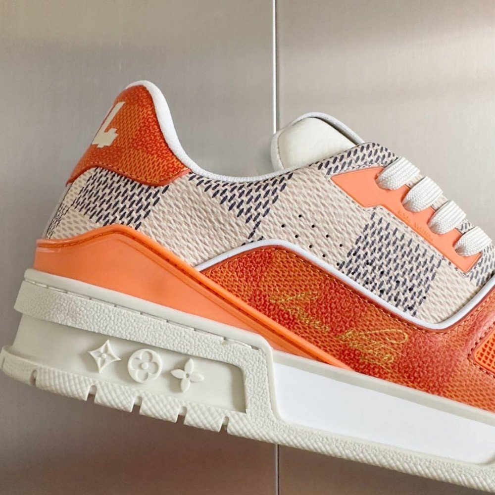 LV Trainer Sneaker Orange Checkered-065