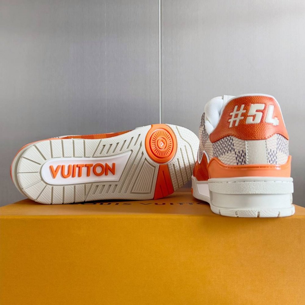 LV Trainer Sneaker Orange Checkered-065
