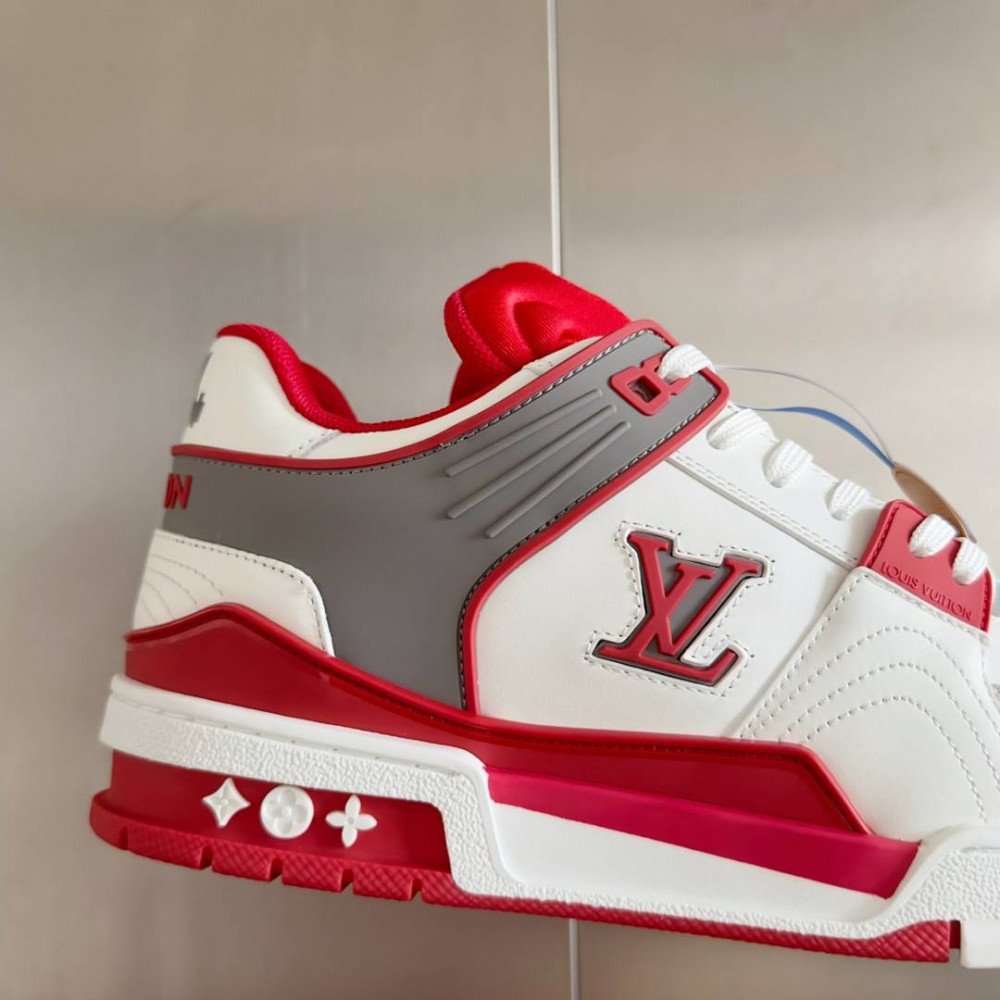 LV Trainer Sneaker Red and White-067