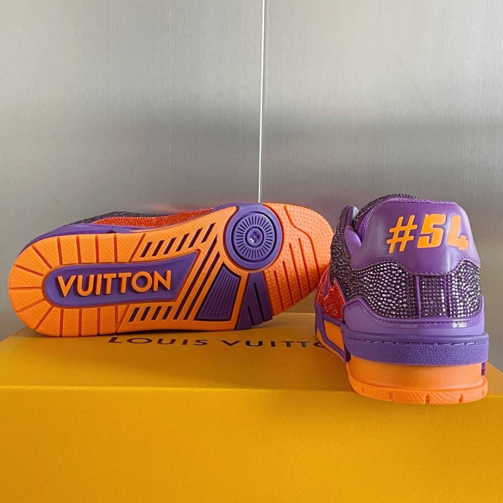LV Trainer Sneaker Diamond Purple and Orange-076