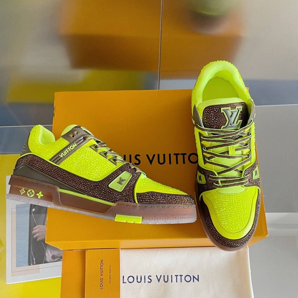 LV Trainer Sneaker Diamond Yellow and Brown-077