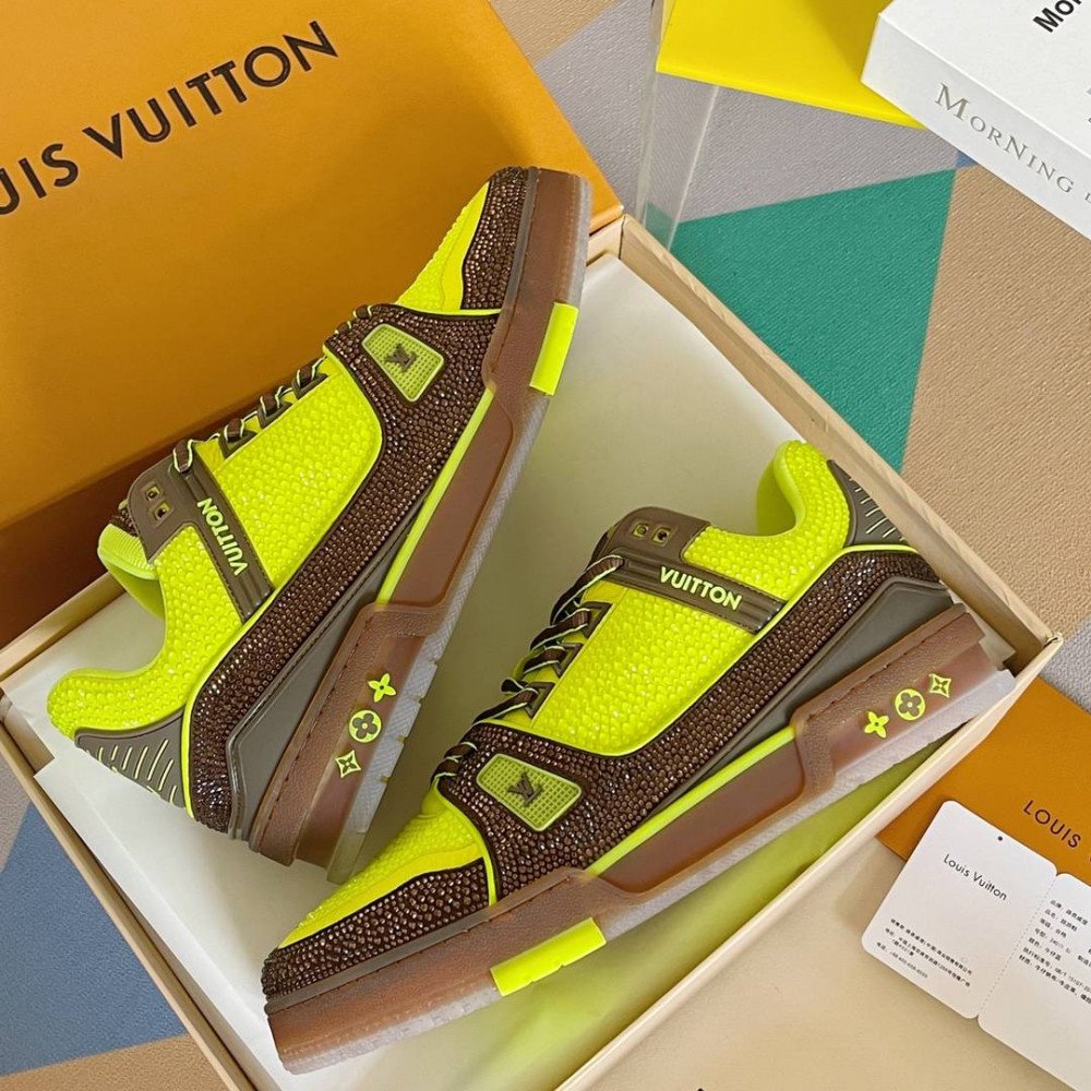 LV Trainer Sneaker Diamond Yellow and Brown-077