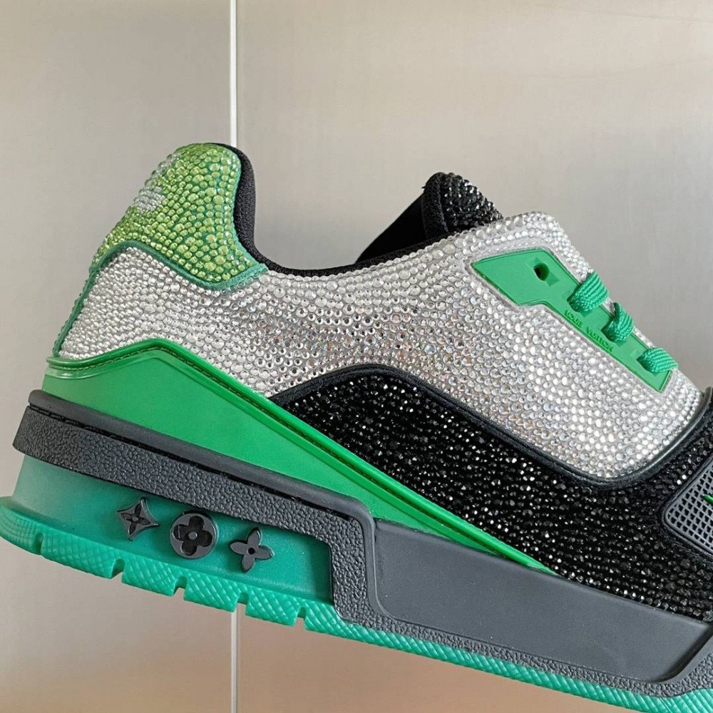 LV Trainer Sneaker Diamond Silver and Black-078