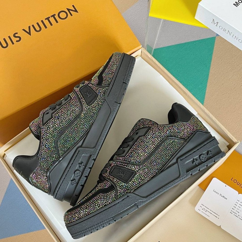 LV Trainer Sneaker Diamond Rainbow Black-079