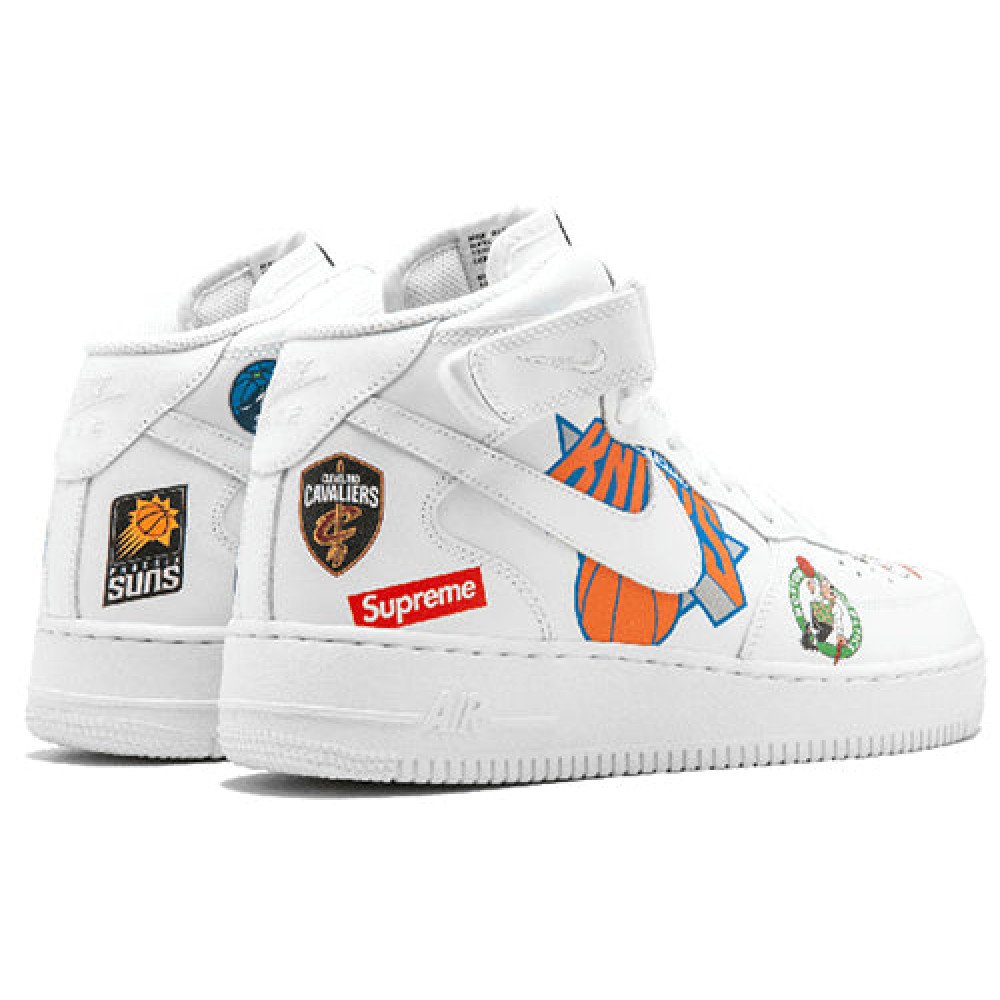 Nike x Supreme NBA x Air Force 1 Mid 07  White  AQ8017-100