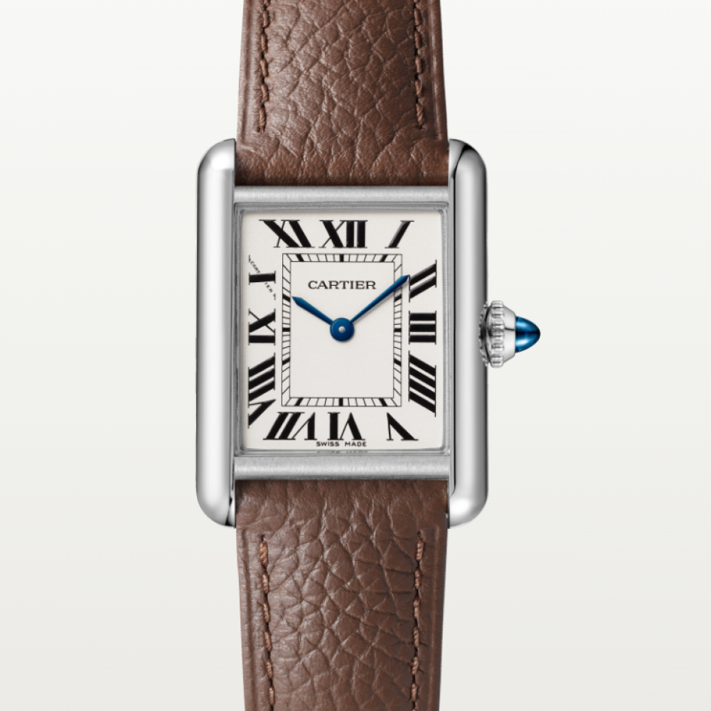 Cartier Watch Tank Must Silver And Blue Pointer Belt Cartier Watch Tank Must Silver And Blue Pointer Belt