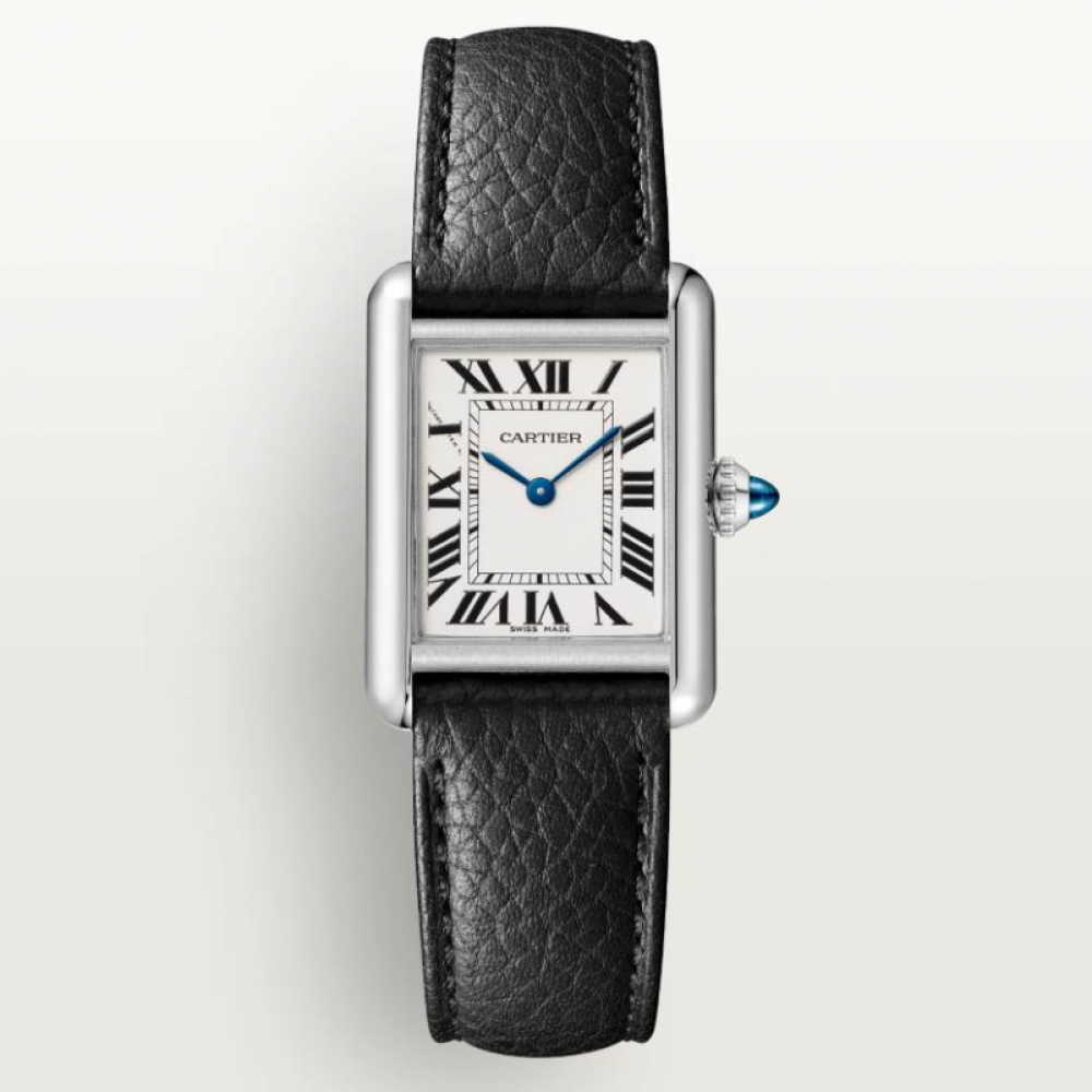 Cartier Watch Tank Must Silver And Blue Pointer Belt Cartier Watch Tank Must Silver And Blue Pointer Belt