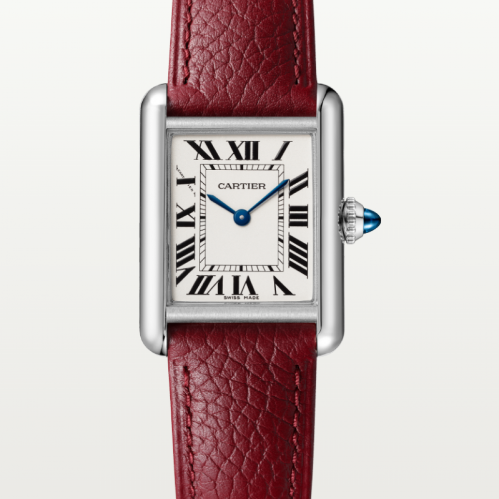 Cartier Watch Tank Must Silver And Blue Pointer Belt Cartier Watch Tank Must Silver And Blue Pointer Belt
