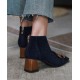 Modest Diamond Zipper Ankle Boots