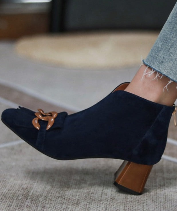 Modest Diamond Zipper Ankle Boots