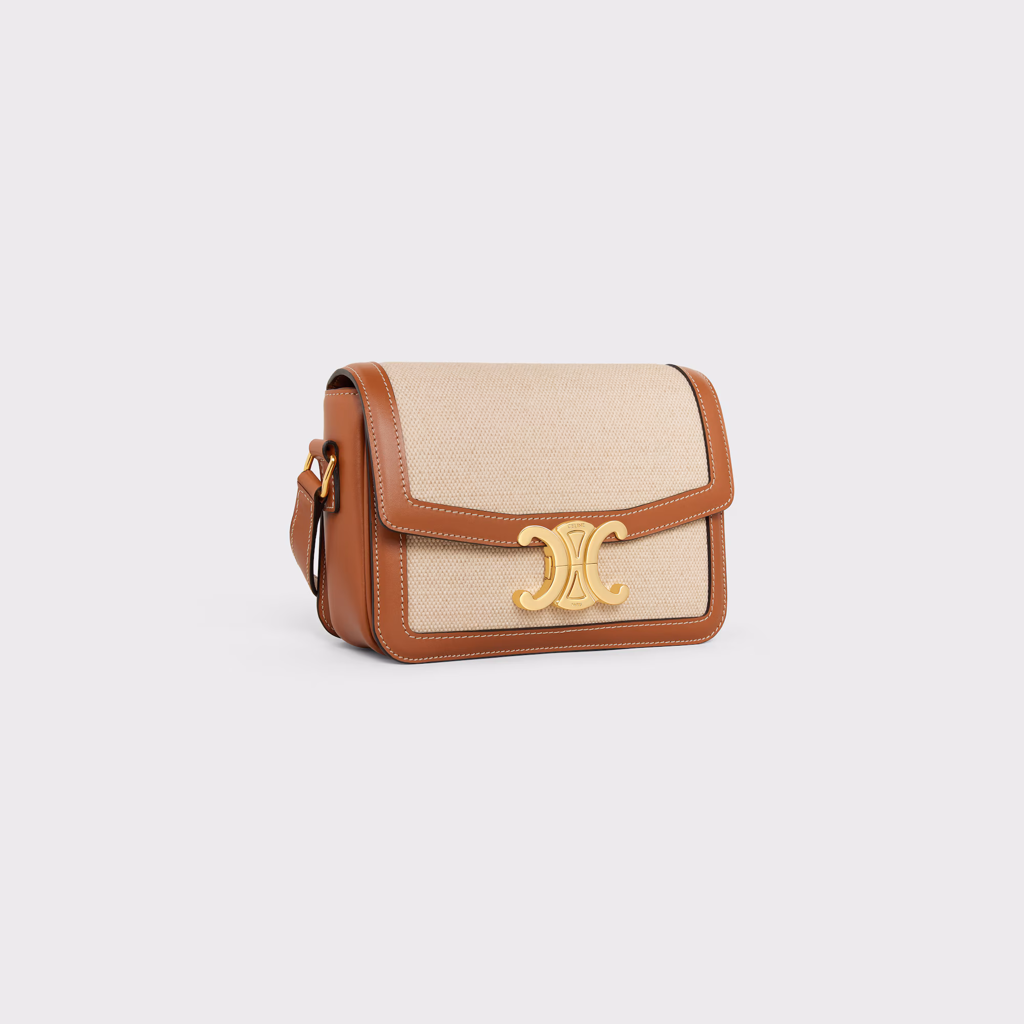 Teen Triomphe Bag In Textile And Calfskin