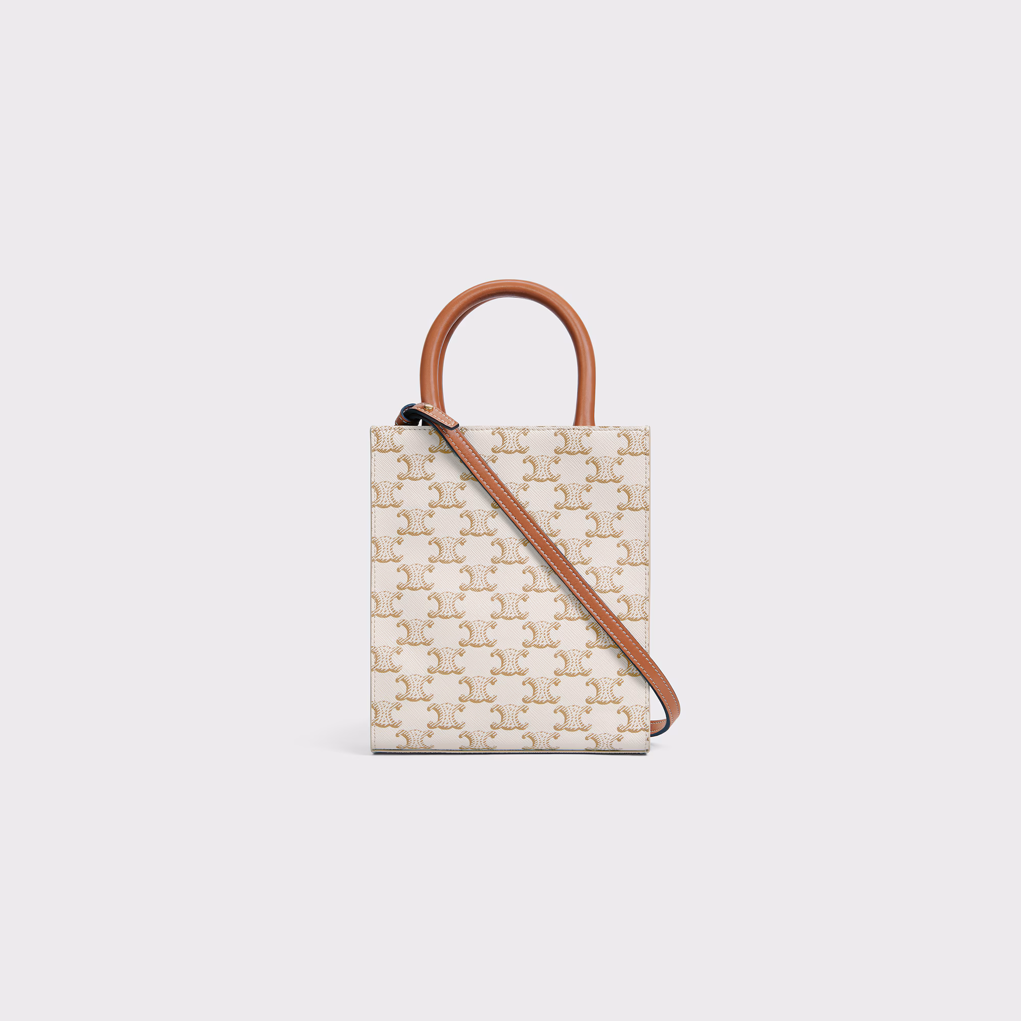 Mini Vertical Cabas In Triomphe Canvas With Celine Print Mini Vertical Cabas In Triomphe Canvas With Celine Print