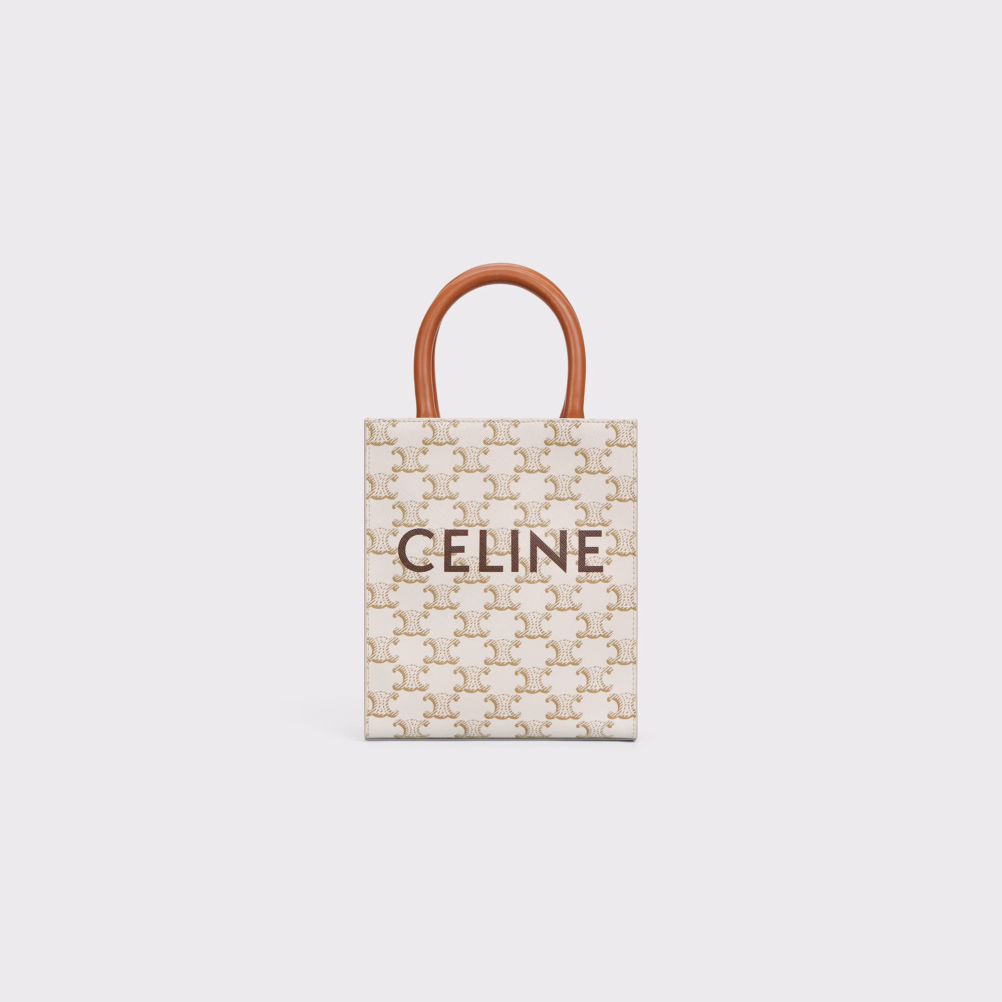 Mini Vertical Cabas In Triomphe Canvas With Celine Print