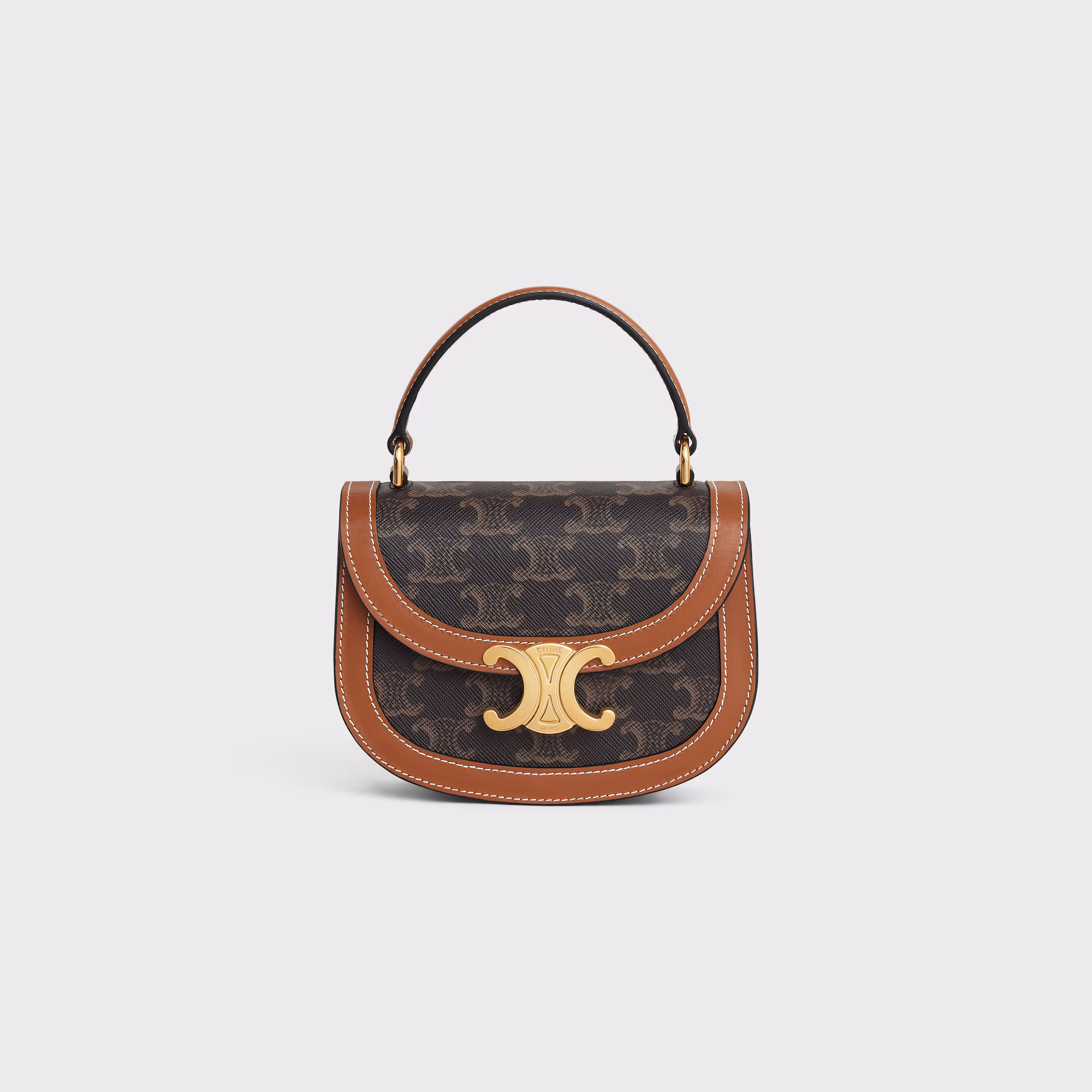 Mini Besace Clea In Triomphe Canvas And Calfskin